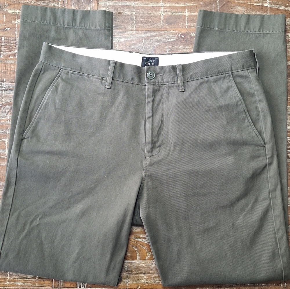 J. Crew Mens (Lot Of 2) Chino Pants (32x30 Tag) Actual Size 34x29 Green & Beige - Picture 2 of 16